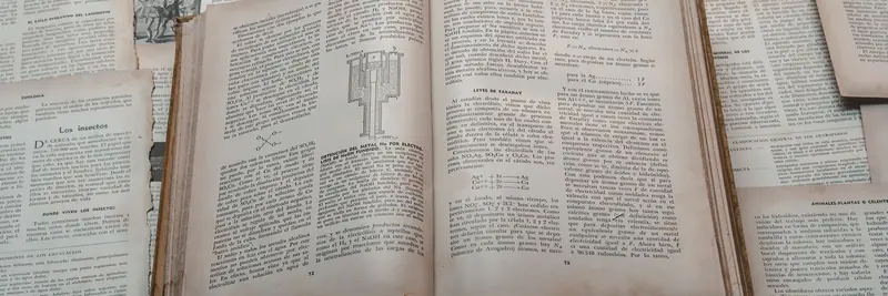 Antique books and manuscripts stacked on a library table