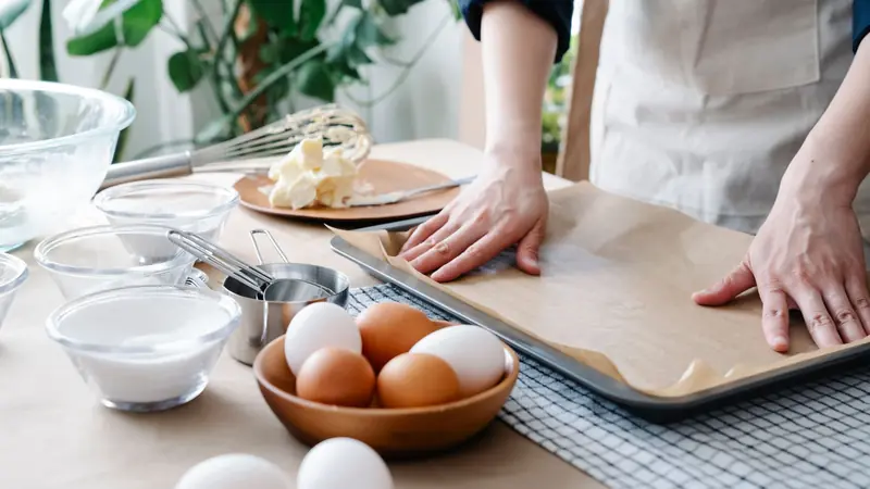 Recipe ingredients laid out on a kitchen counter